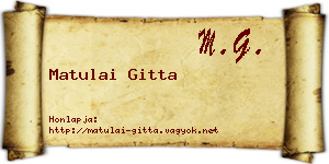 Matulai Gitta névjegykártya